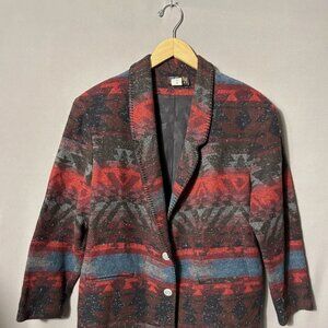 Vintage Southwestern Blanket Blazer-David Paul NY-Large-Ralph Lauren Inspired